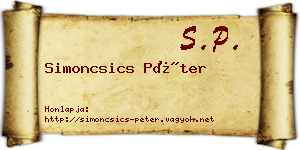 Simoncsics Péter névjegykártya