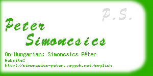 peter simoncsics business card